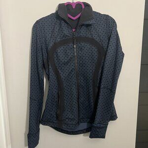 Lululemon Define Zipper Jacket Tri Geo Printed Inkwell Black Size 6 Excellent